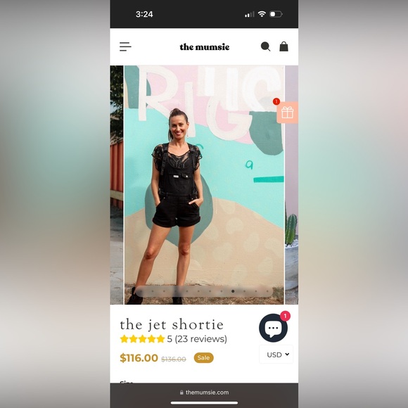 Mumsie Maternity Overalls- Jetset Shortie - Picture 3 of 7